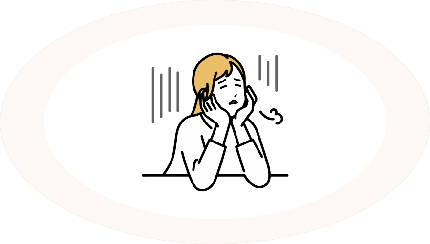 更年期障害に悩む女性のイラスト
